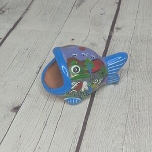 Mexican Folk Art Hand Painted FISH 4"